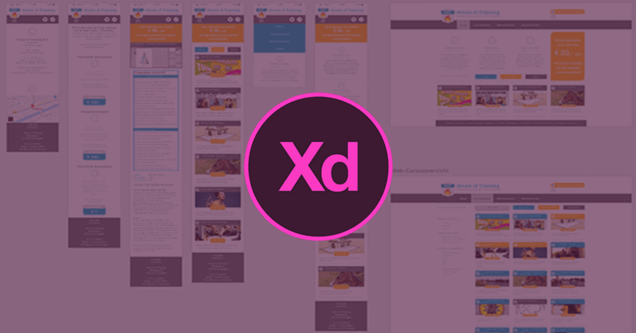 Maak het ontwerp van een website in Adobe XD