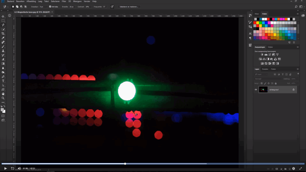 Werken met de magnetische lasso tool: stap 3