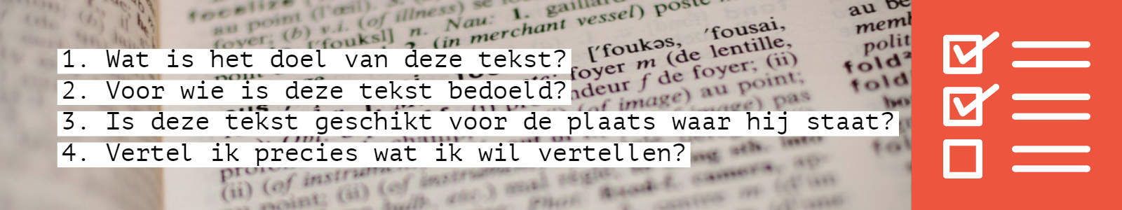 Checklist voor het schrijven van betere teksten.