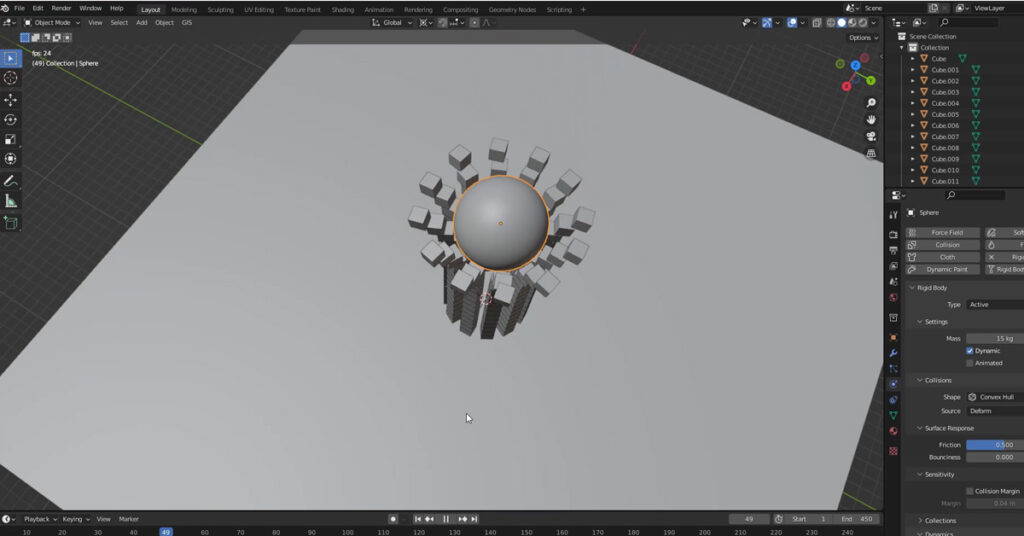 Gebruik keyframes in Bleder om objecten te animeren