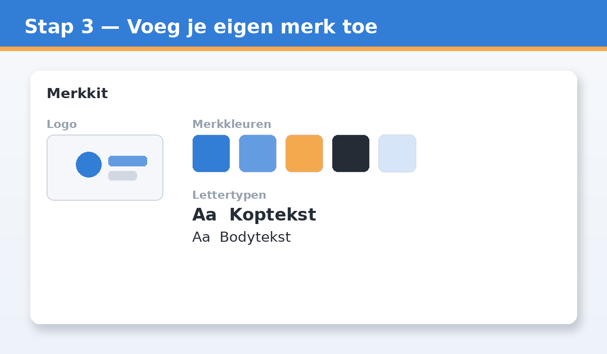 Eigen logo, merkkleuren en lettertypen toevoegen aan een ontwerp in Canva