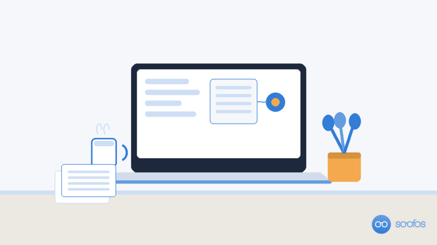Illustratie van een laptop met een notitieboek en AI-assistent, symbool voor studeren met NotebookLM.