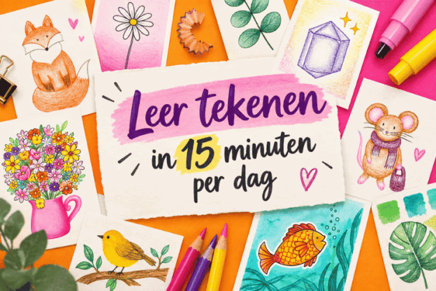 Afbeelding bij online cursus Leer tekenen in 15 min per dag door Annelon Geluk op leerplatform Soofos